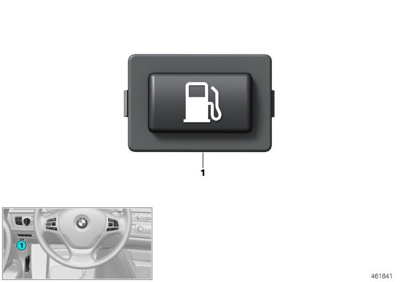 Pressurised tank release button