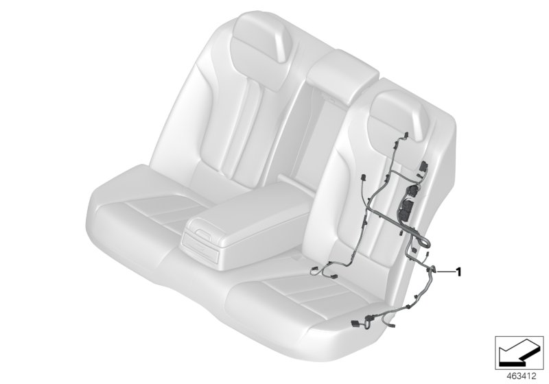 Rear seat wiring set