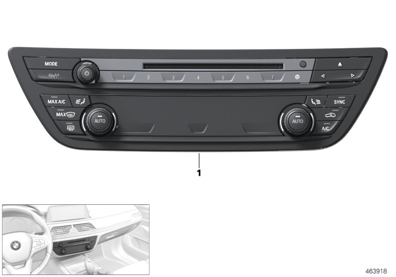 Radio and A/C control panel