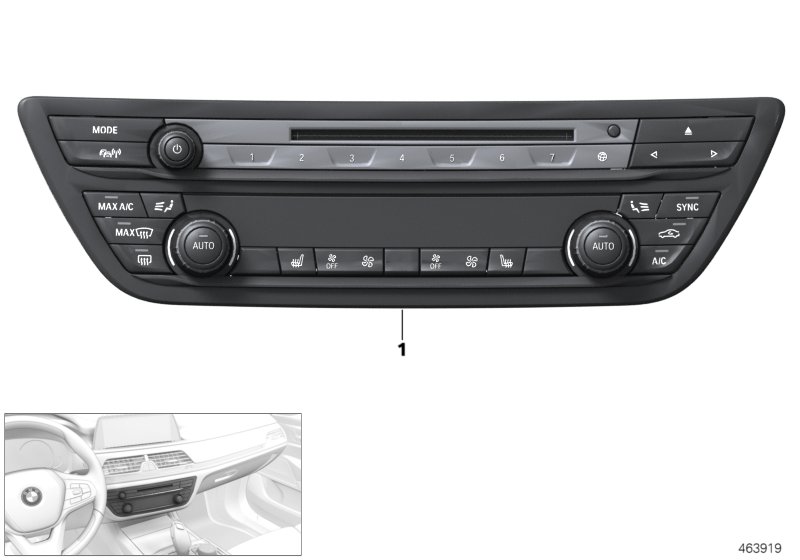 Radio and A/C control panel