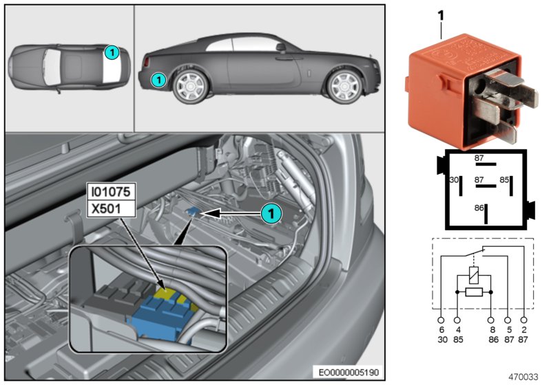 Relay for convertible top I01075