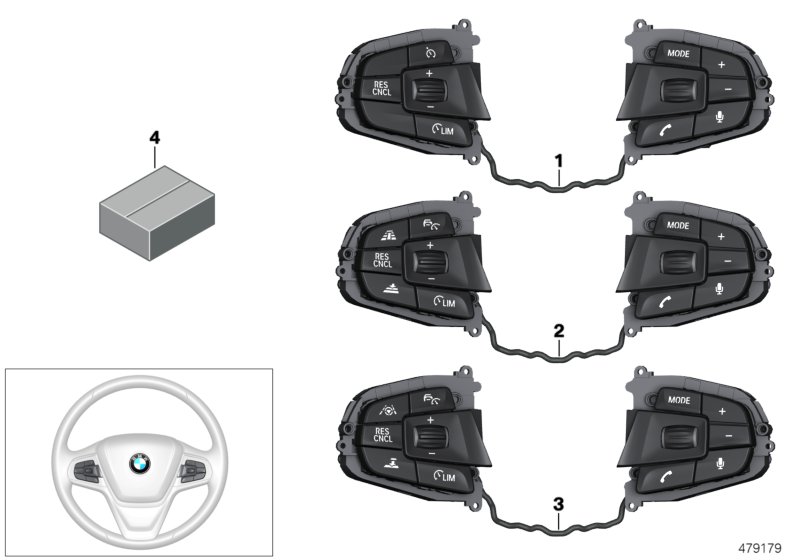 Switch, steering wheel, standard