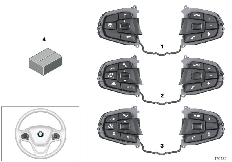 Switch, steering wheel, standard