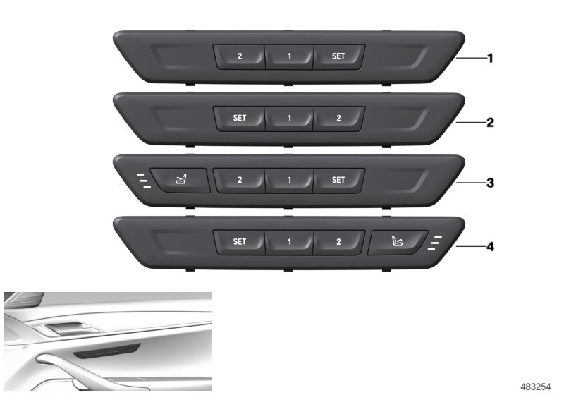 Seat functions passenger's side