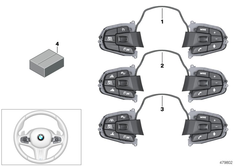 Switch for steering wheel M Sport
