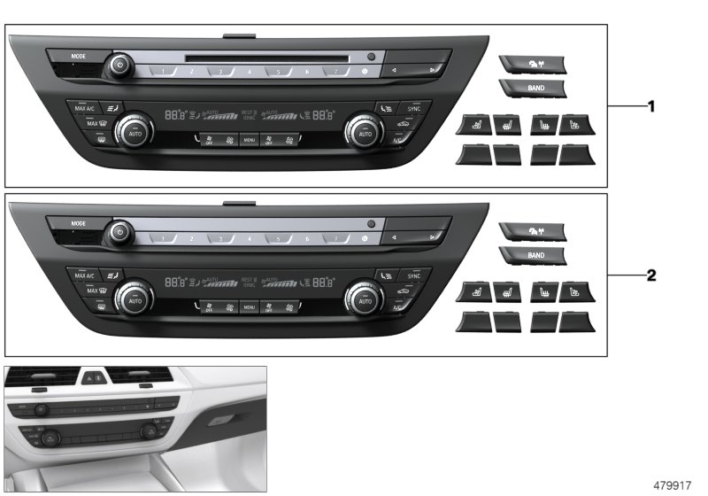 Radio and A/C control panel