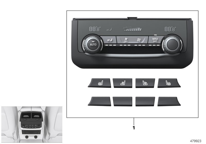 Heating/air conditioner actuation rear