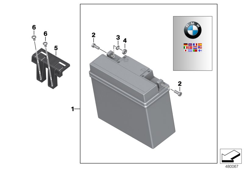 Battery with holder