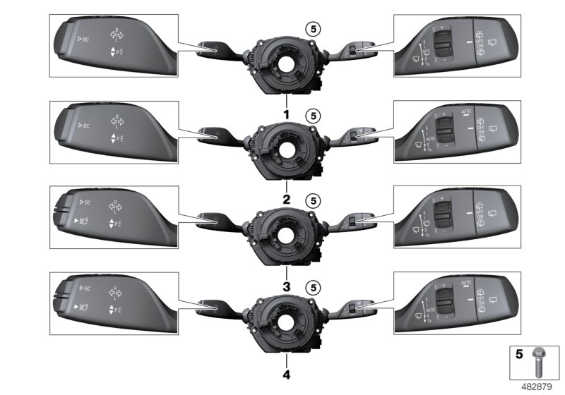 Switch cluster steering column