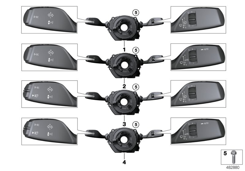 Switch cluster steering column