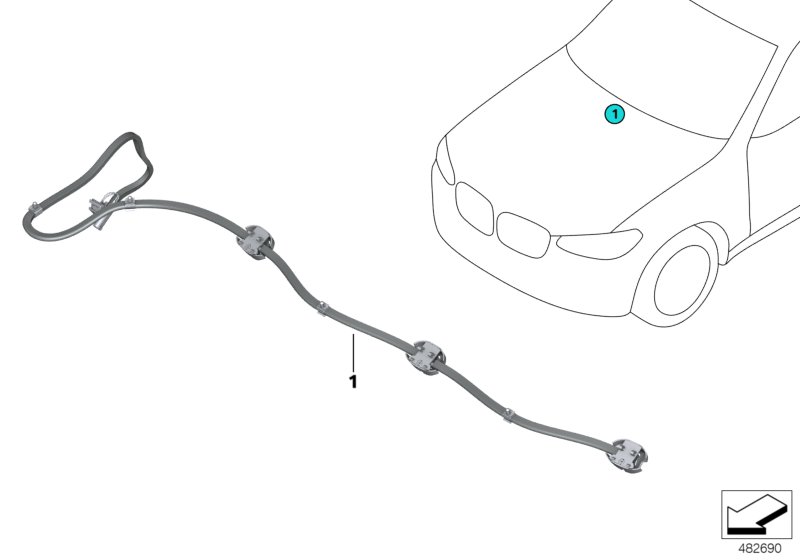 Single parts for windshield cleaning
