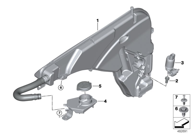 Sep.components f.washer fluid reservoir