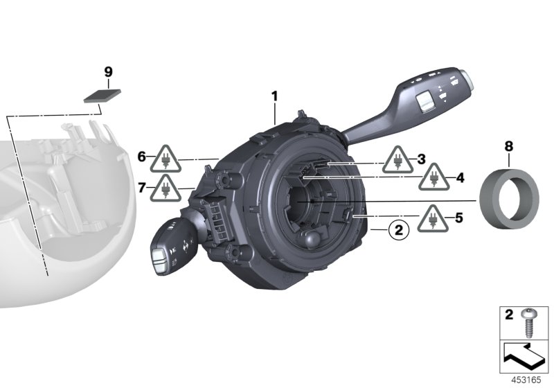 Switch cluster steering column