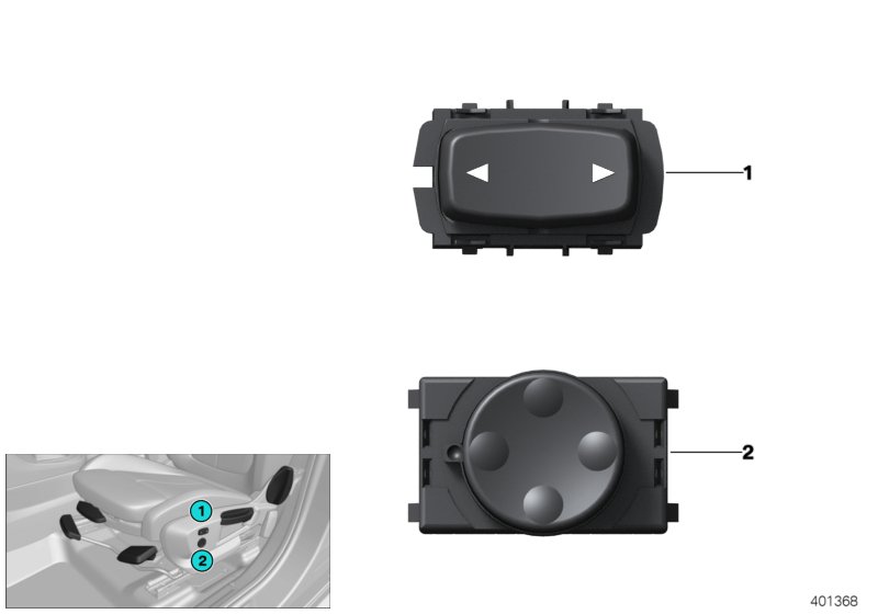 Switch, seat, lumbar/backrest width