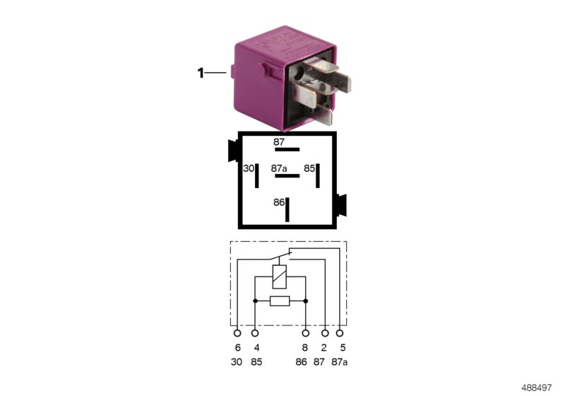 Relay, change-over contact,signal violet