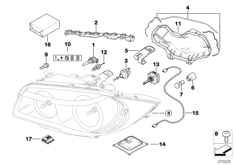 Single parts, xenon headlight
