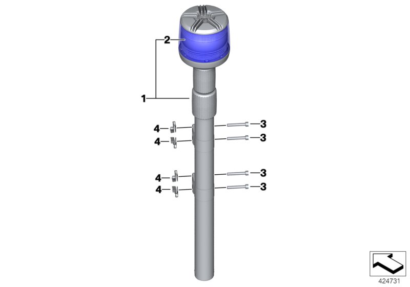 LED rotating flash ID lamp