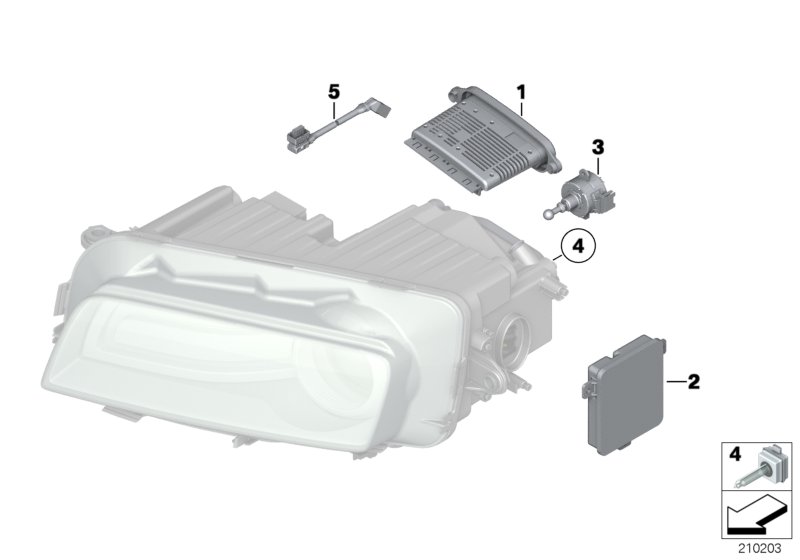 Headlight, electronic components / bulbs