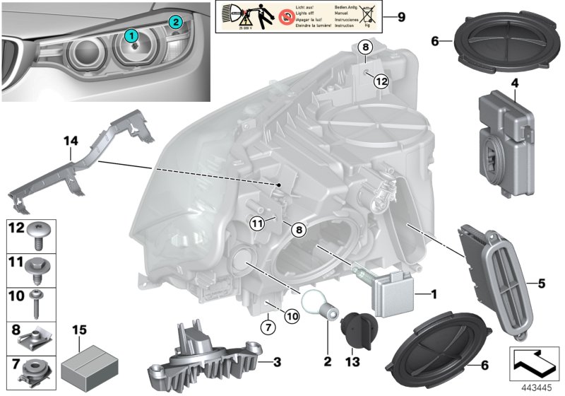Single parts, xenon headlight