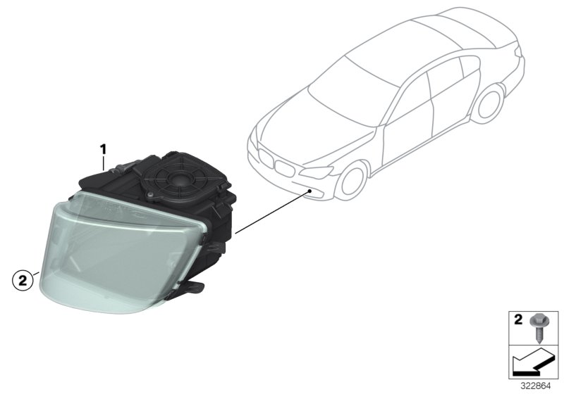 Headlight, dynamic light spot