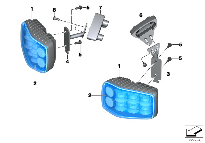 LED flash ID lamp, blue