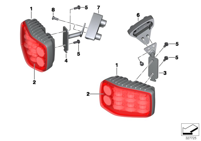 LED flashing ID light, red