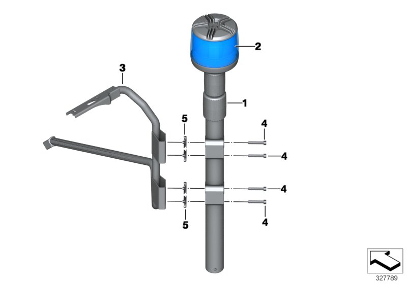 LED rotating flash ID lamp, blue