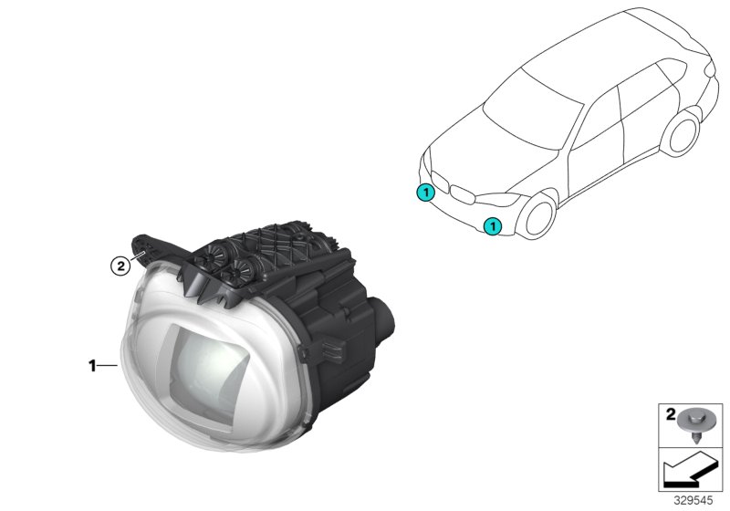 Headlight, dynamic light spot