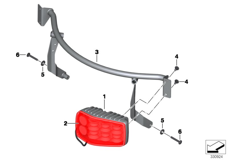 LED flashing ID light, red