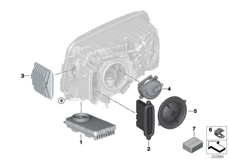 Single parts, headlight LED