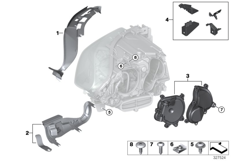 Single parts, headlight LED