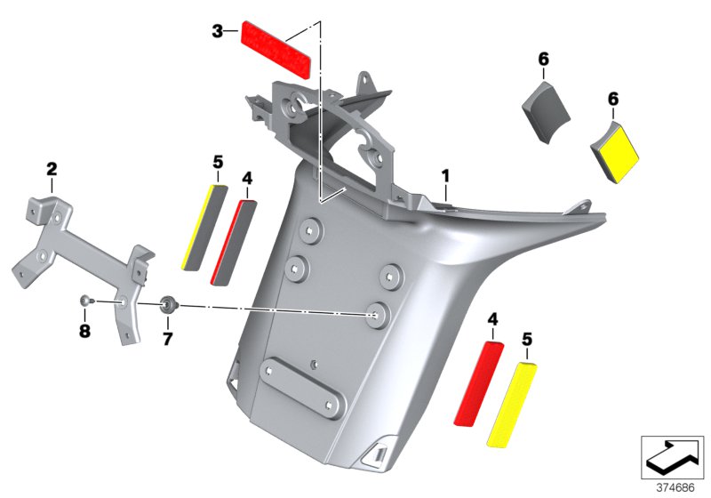 Licence plate holder US/reflectors