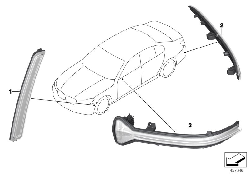 Rear reflector/side repeater