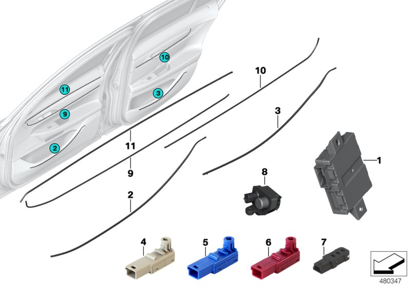 LED module/fibre-optic conductor/ECU