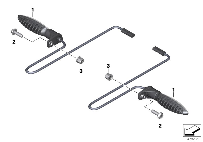 LED turn indicators, rear
