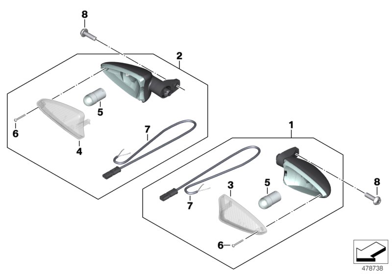 Turn indicators, front