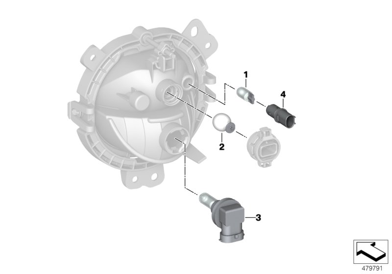 Single parts, headlight, bumper