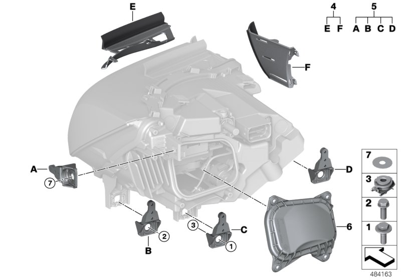 Single parts, headlight LED