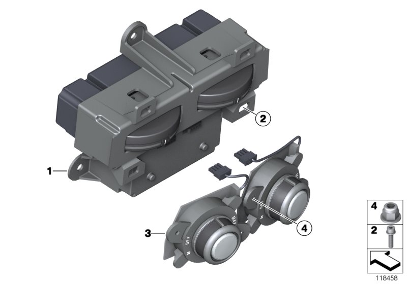 Control unit, rear ventilation