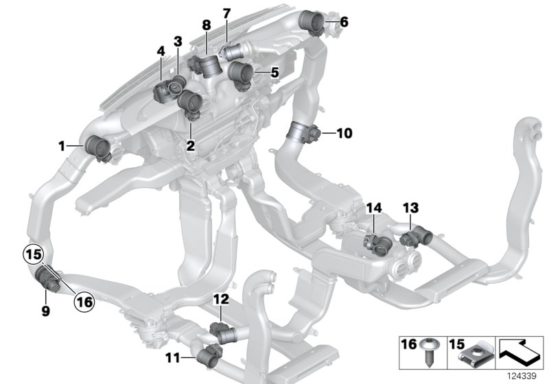 Flap actuators heater duct