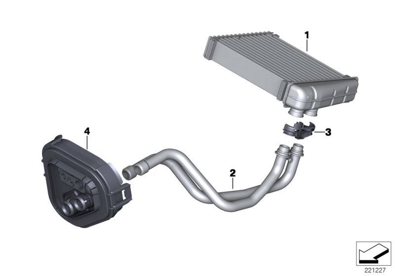 Heater radiator/mounting parts