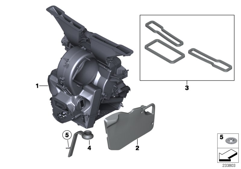 Housing parts, heater and air condit.