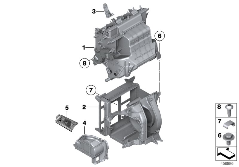 Housing sections rear air conditioner