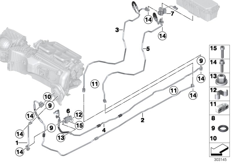Refrigerant lines, underfloor