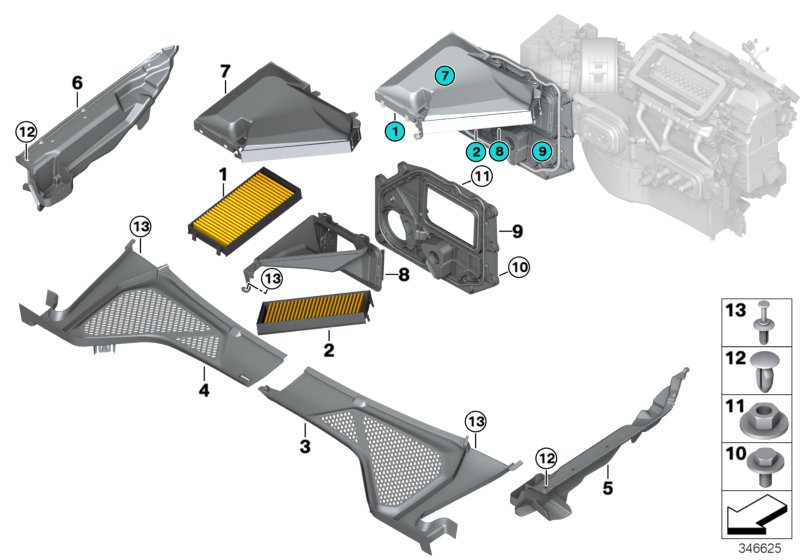 Microfilter/housing parts