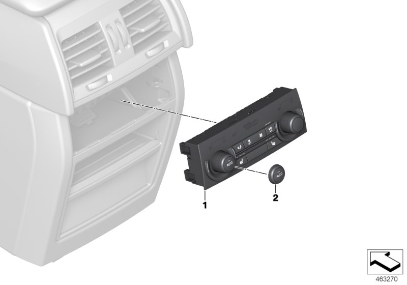 Operating unit, automatic rear-cabin A/C
