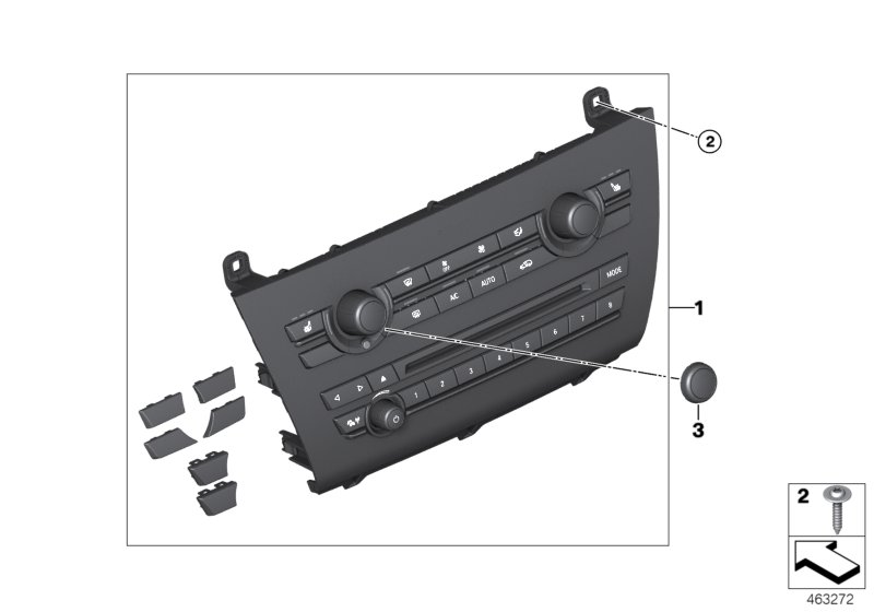 Radio and A/C control panel