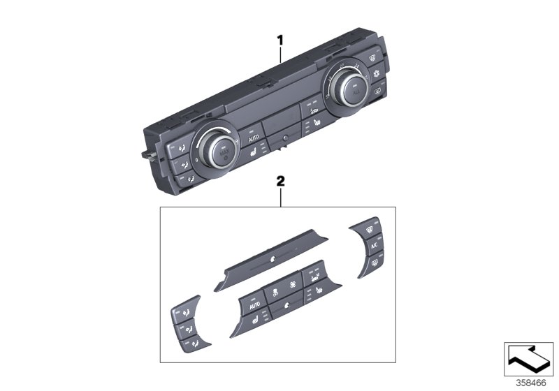 Control unit, automatic air cond., Basis