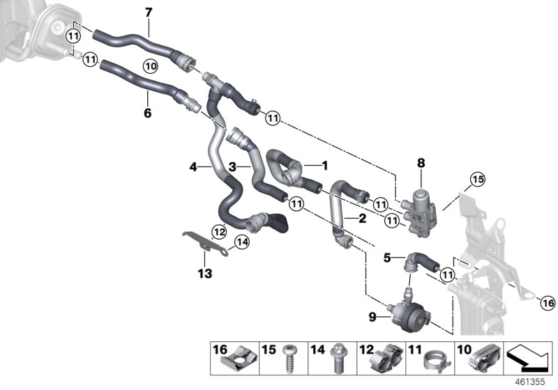 Cooling water hoses