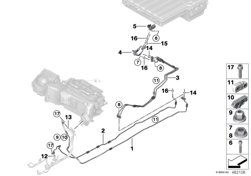 Refrigerant lines, underfloor
